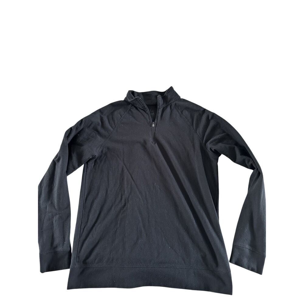 Men's Black Quarter-Zip Crewneck Sweater
